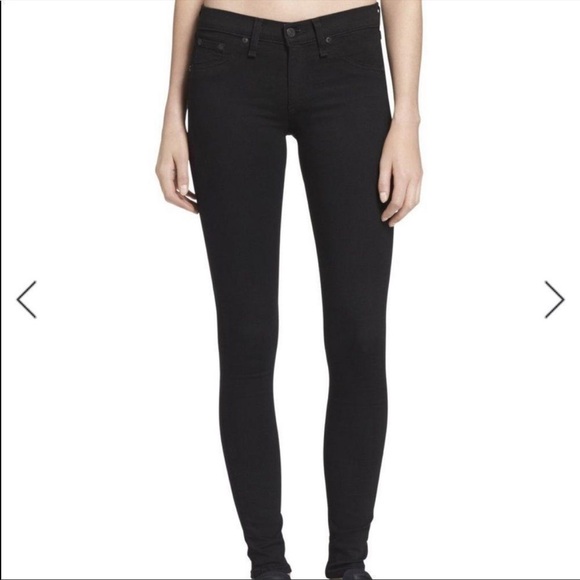 rag & bone JEAN legging 25 - 0 - 2 Black Super Stretch zip fly mid-rise - Picture 5 of 10